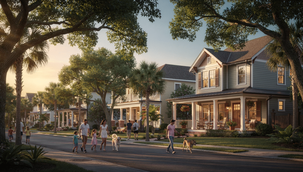 Tree lined residential street in one of the best neighborhoods in Tampa Bay Florida