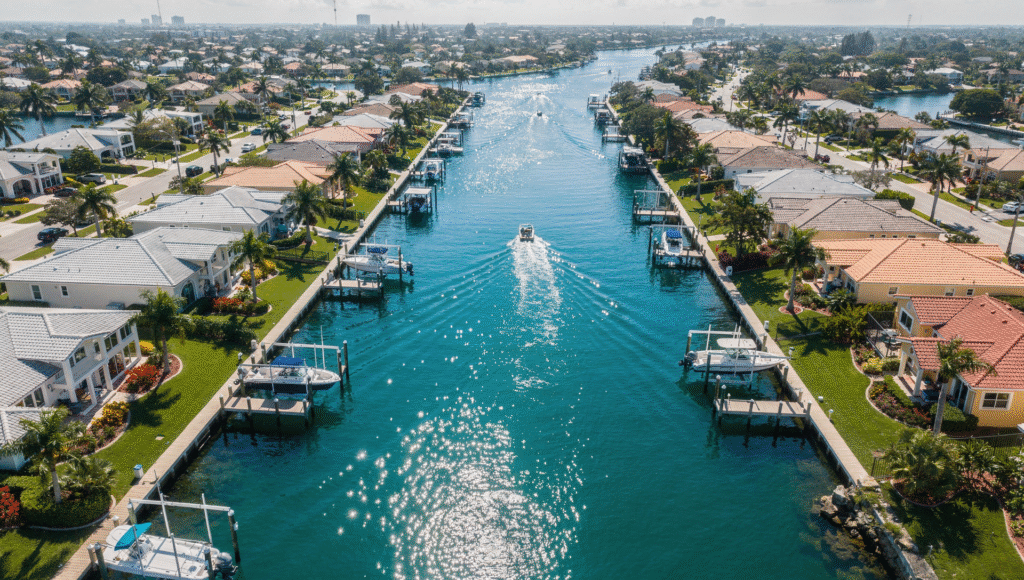 Buyers touring a Gulf Coast waterfront condo investment property in Florida