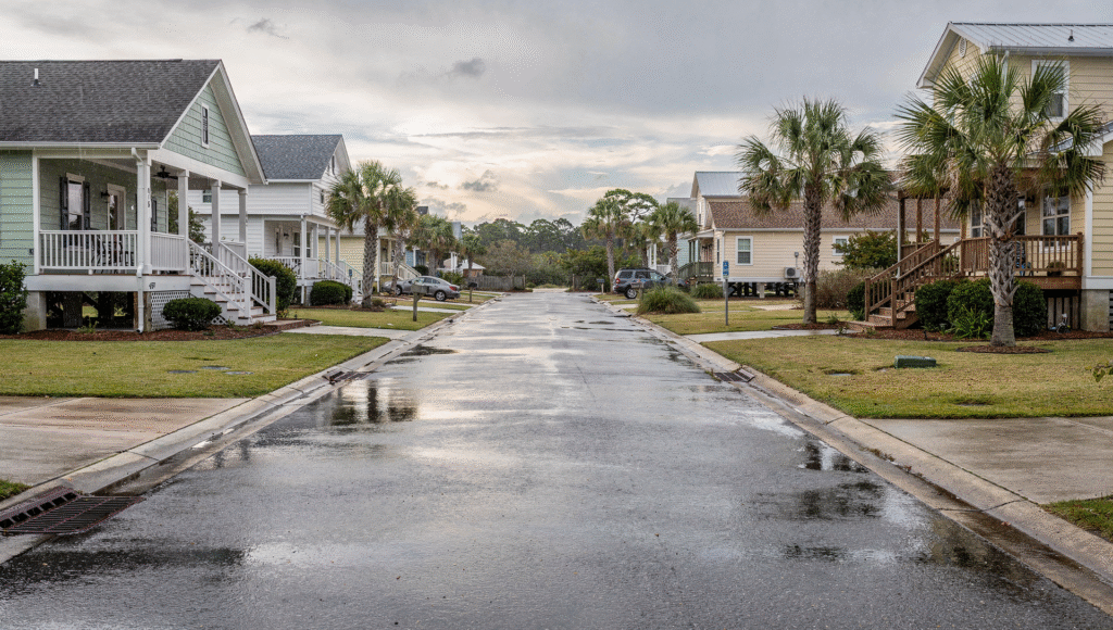 Florida neighborhood drainage and elevation factors that affect flood insurance requirements