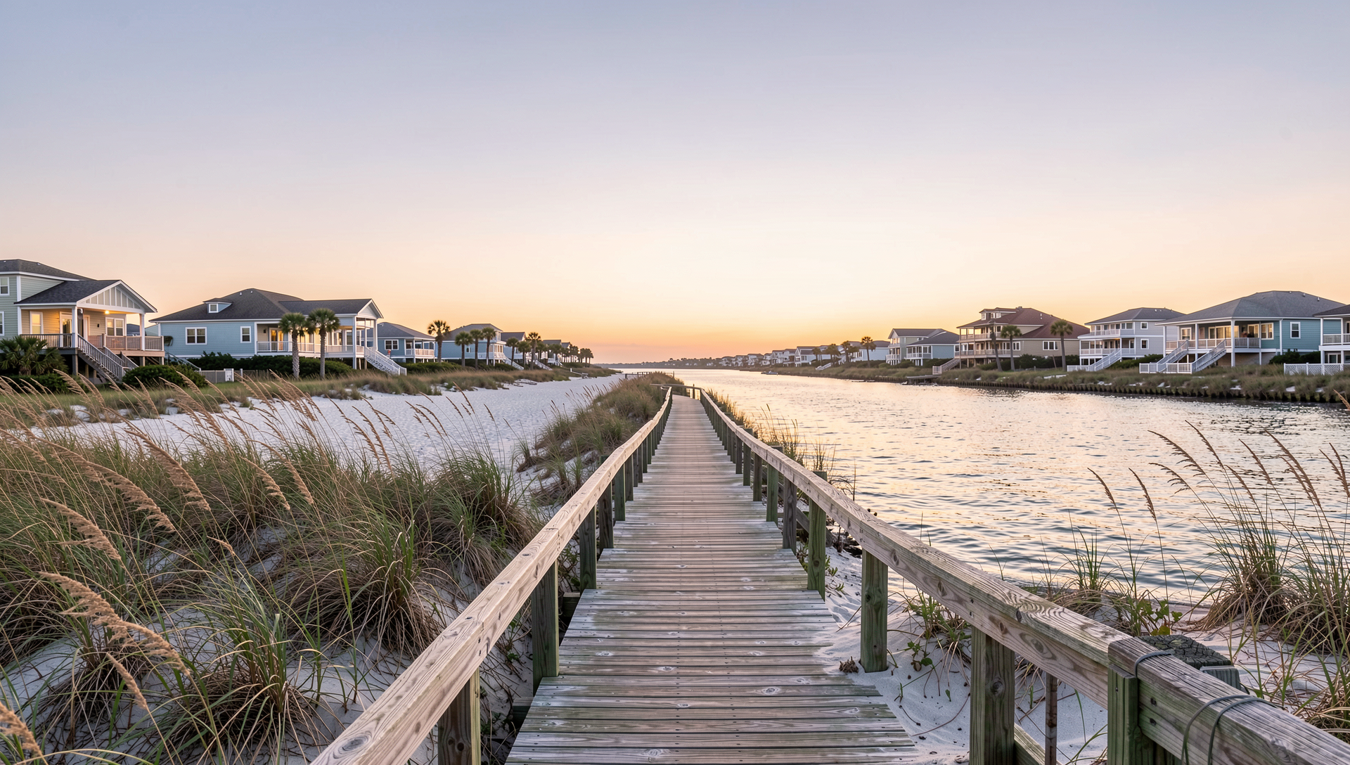 Florida barrier island lifestyle with beach and coastal homes