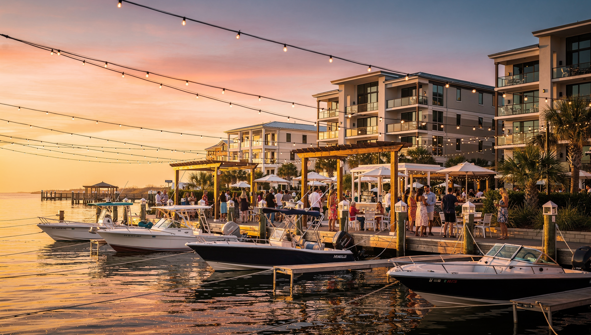 Florida festival in a coastal downtown near homes and neighborhoods