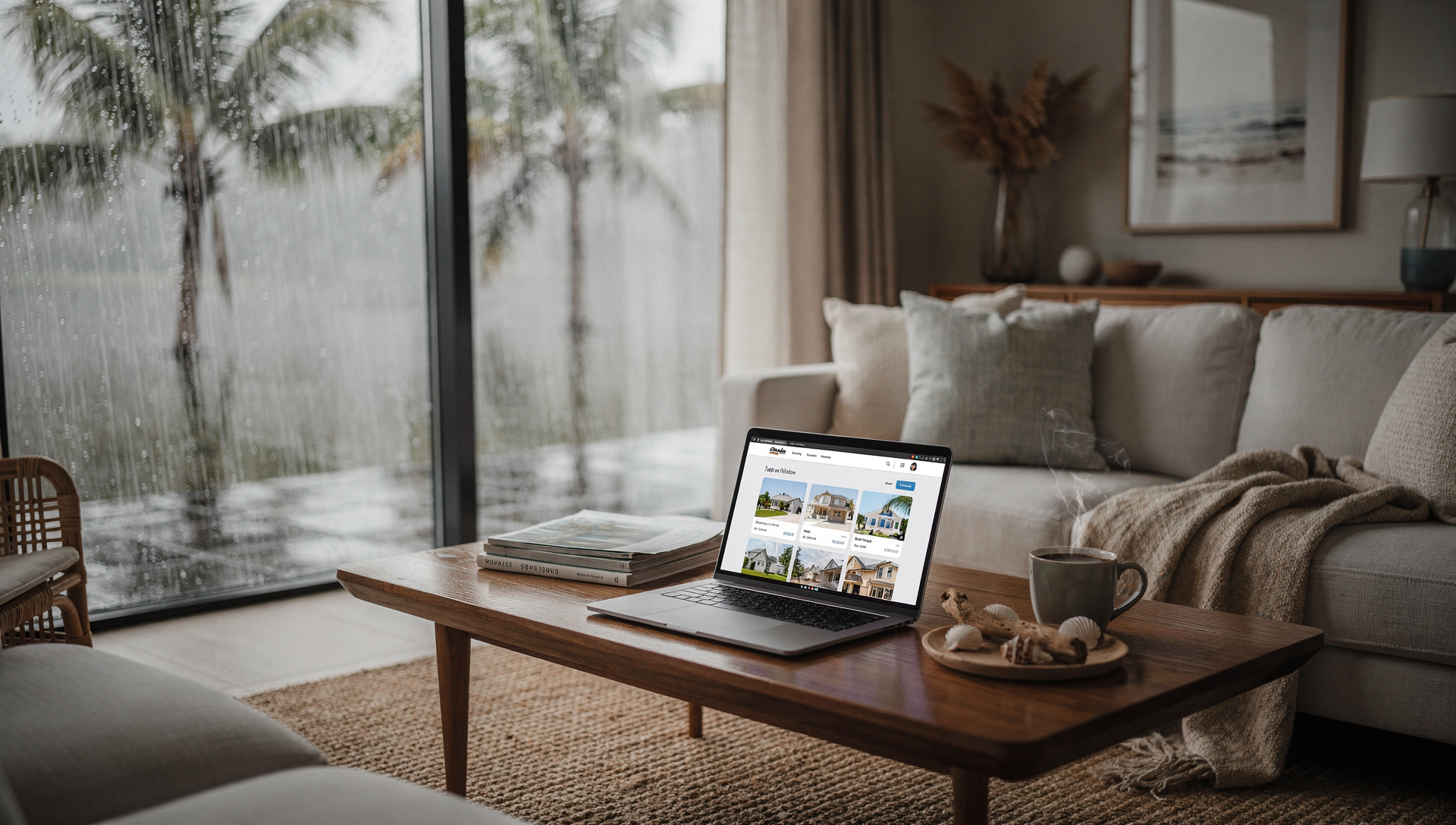 Rainy day in Florida while browsing homes on an IDX search