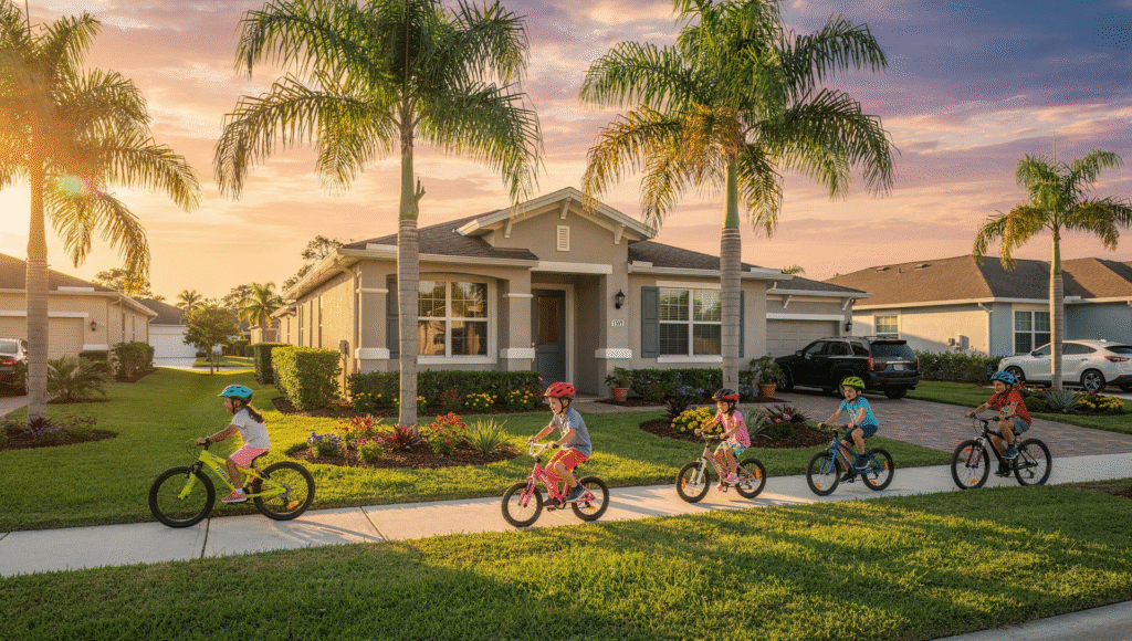Florida family home lifestyle with pool and screened patio in Central Florida