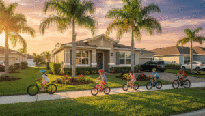 Florida family home lifestyle with pool and screened patio in Central Florida