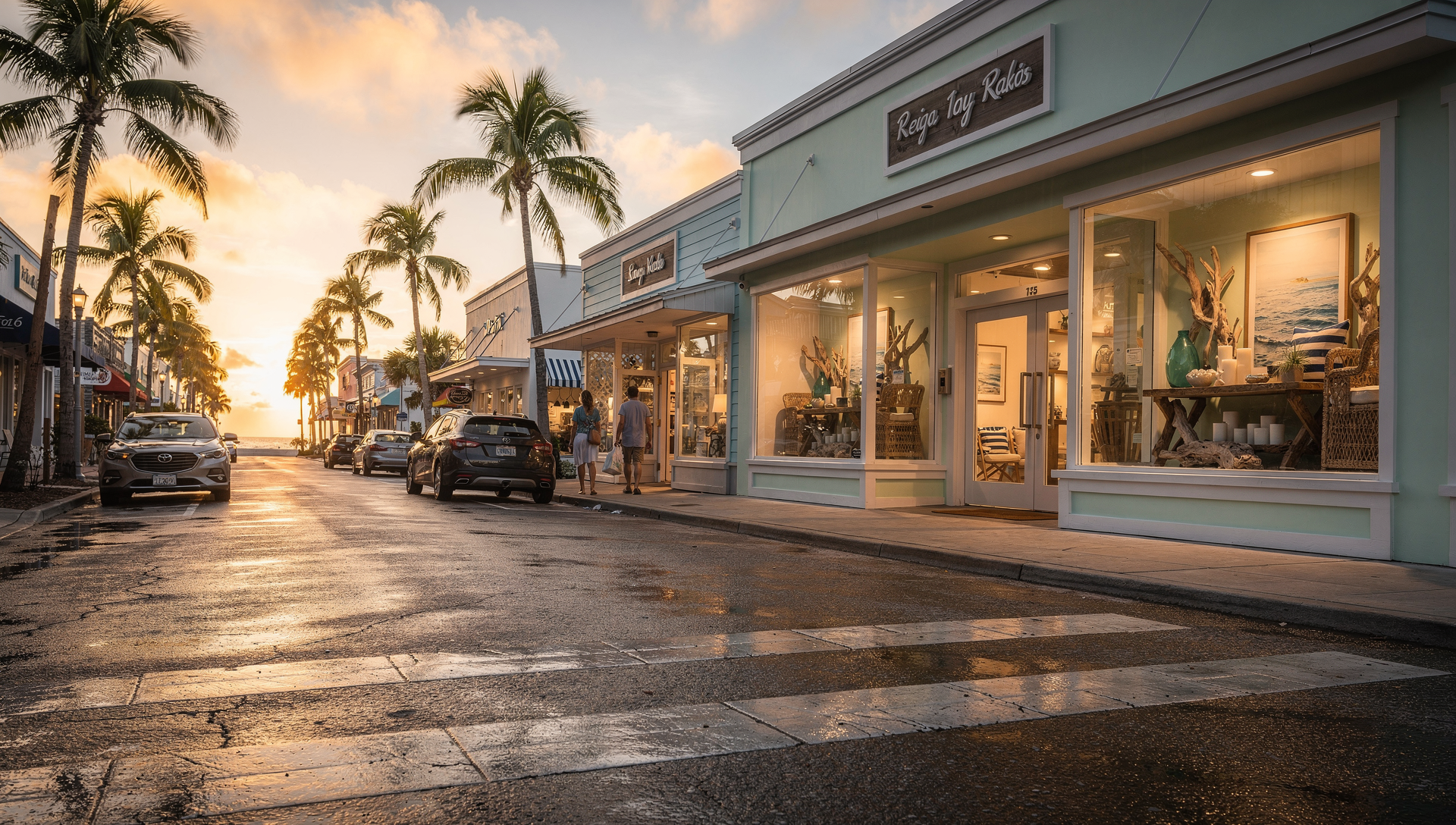 Outdoor shopping district in Florida near popular neighborhoods