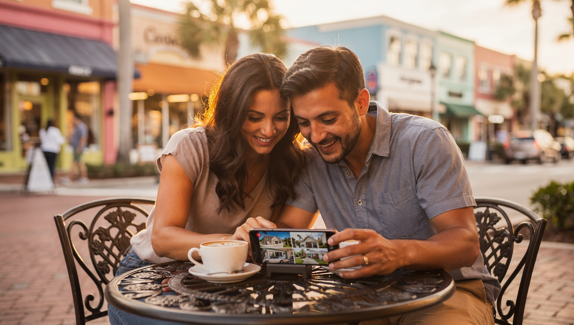 Outdoor shopping district in Florida near popular neighborhoods