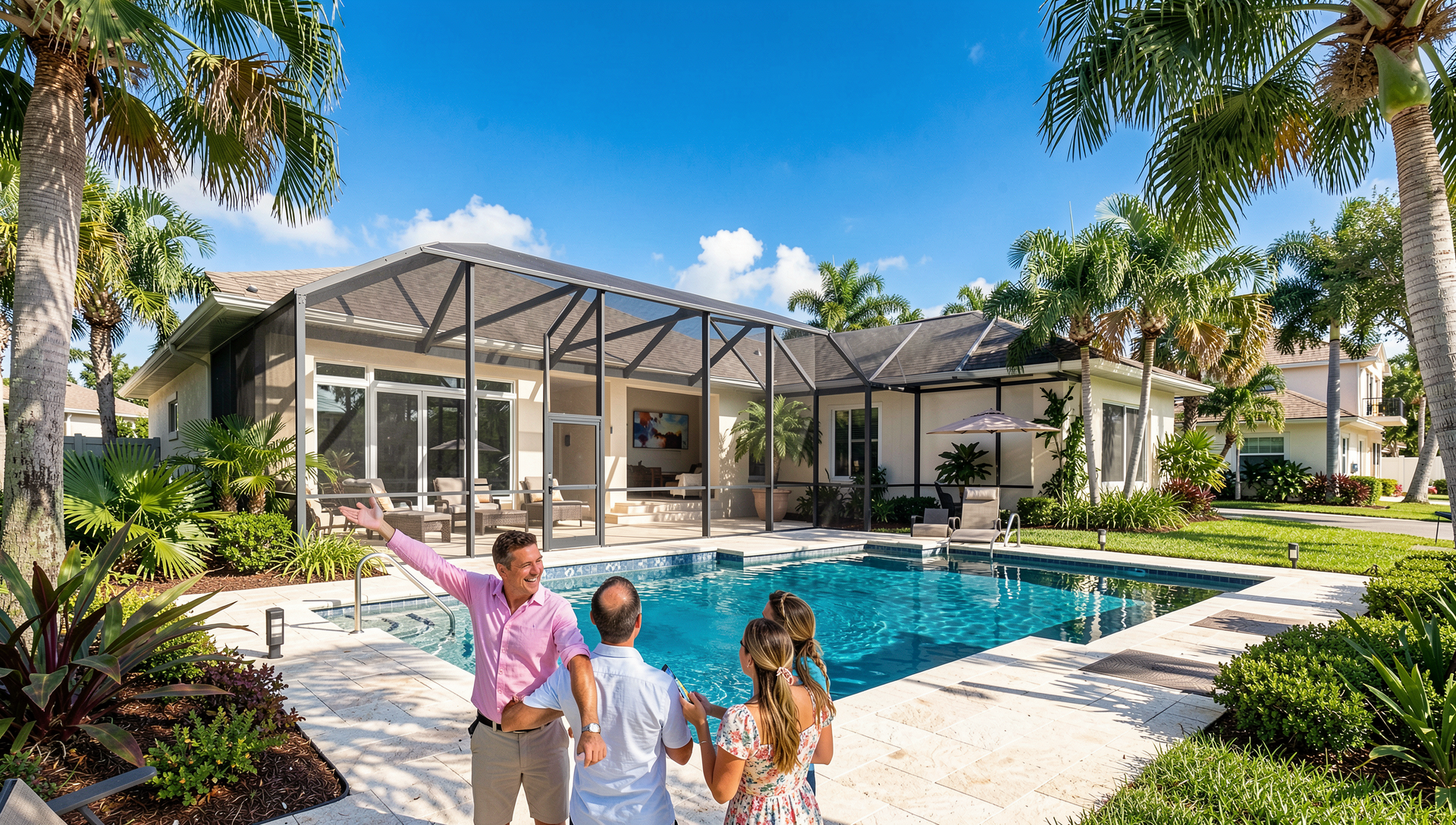 Florida waterfront homes at sunset for housing market trend blog