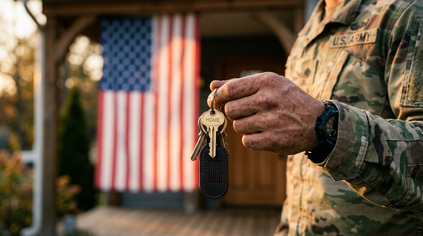 Military service member in uniform representing the dedication of US armed forces veterans